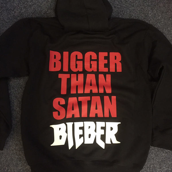 Bigger Than Satan Bieber - Purpose Tour Black Hoodie