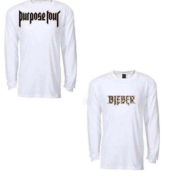 ATLBIEBUR design Bieber leopard White Long Sleeve t-shirt Purpose Tour