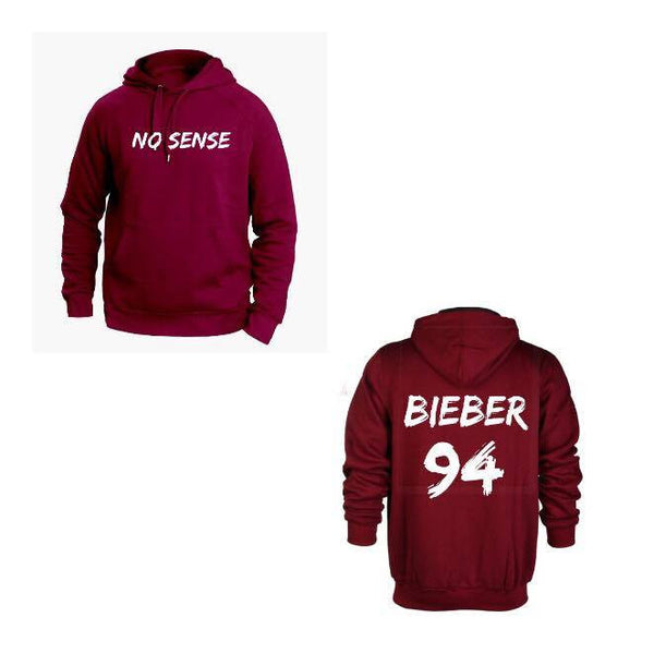 ATLBIEBUR designs No Sense Bieber 94 Maroon Hoodie