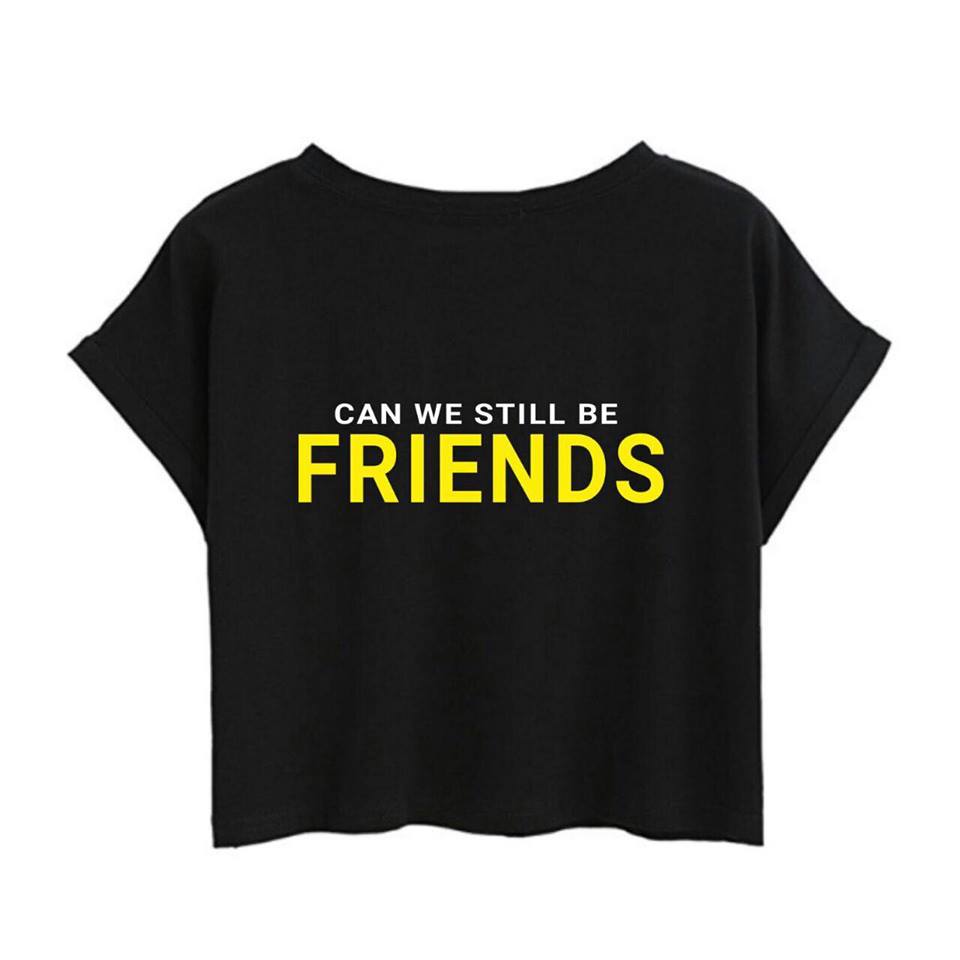 ATLBIEBUR designs FRIENDS Black cropped t-shirt