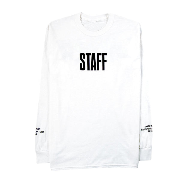 STAFF White Long Sleeve t-shirt CAMO Purpose Tour