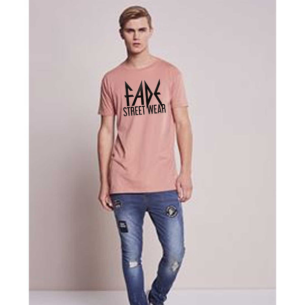 FADE STREET WEAR logo Dusty Pink Crew T-Shirt