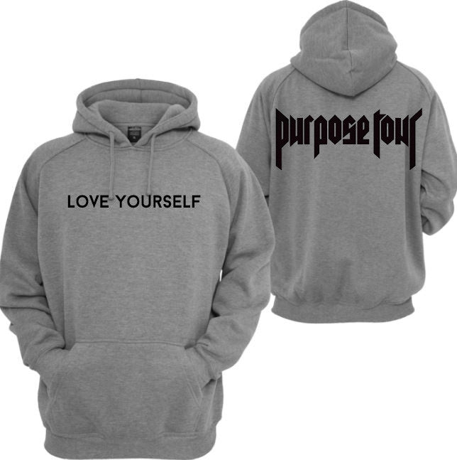 @NoXPressure Designs LOVE YOURSELF Purpose Tour Grey Hoodie