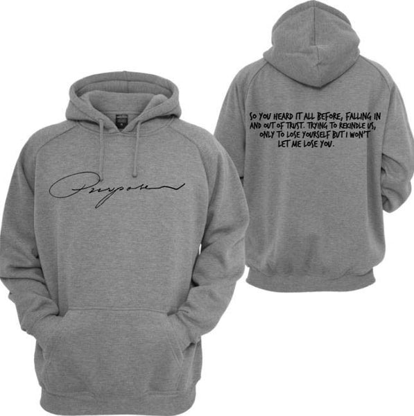 @NoXPressure Designs Purpose Mark My Words Lyrics Grey Hoodie