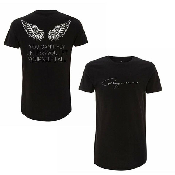 ATLBIEBUR designs You Can't Fly Unless You Let Yourself Fall - Purpose Black T-Shirt