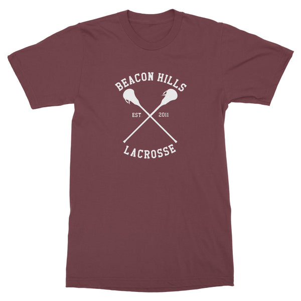 Beacon Hills Lacrosse Maroon t-shirt/top Design 1