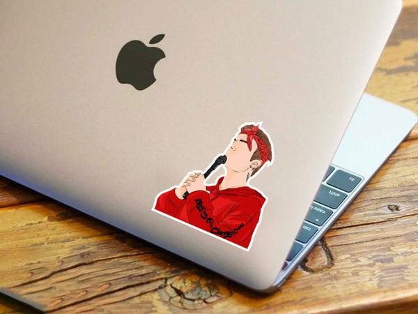 Bieber Red Hoodie Sticker