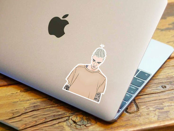 Bieber Drawing Sand Shirt Sticker