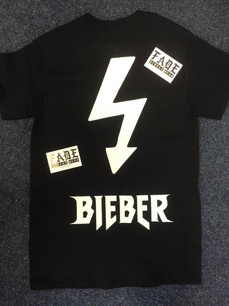 Bieber Hazard Black T-Shirt as worn by Justin in Company video.