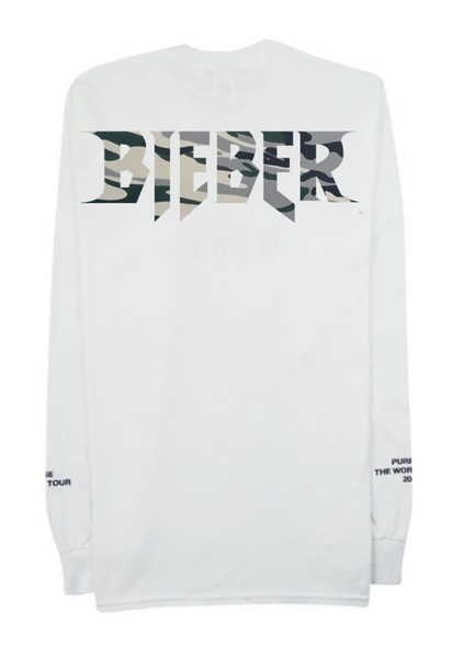 STAFF White Long Sleeve t-shirt CAMO Purpose Tour