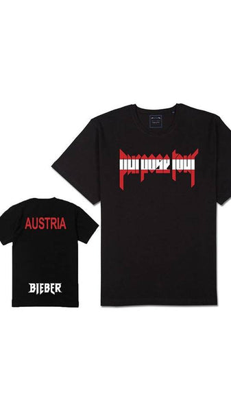 MYCOOLBIEBER Purpose Tour Austria design Black T-Shirt