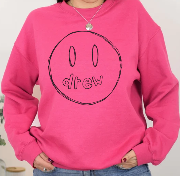 DREW Sketch Hot Pink Sweatshirt