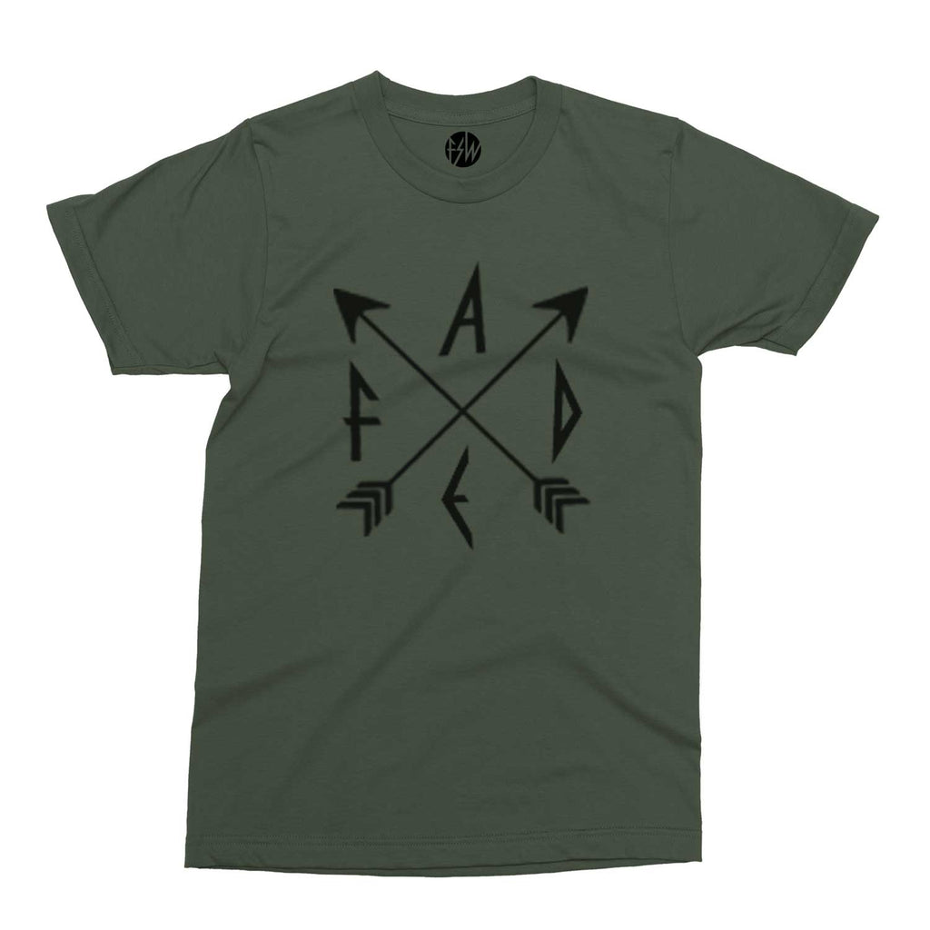 FADE Arrows Graphic Olive Green T-Shirt