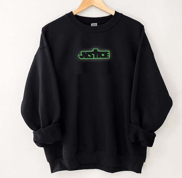 JUSTICE Glow Black Crewneck