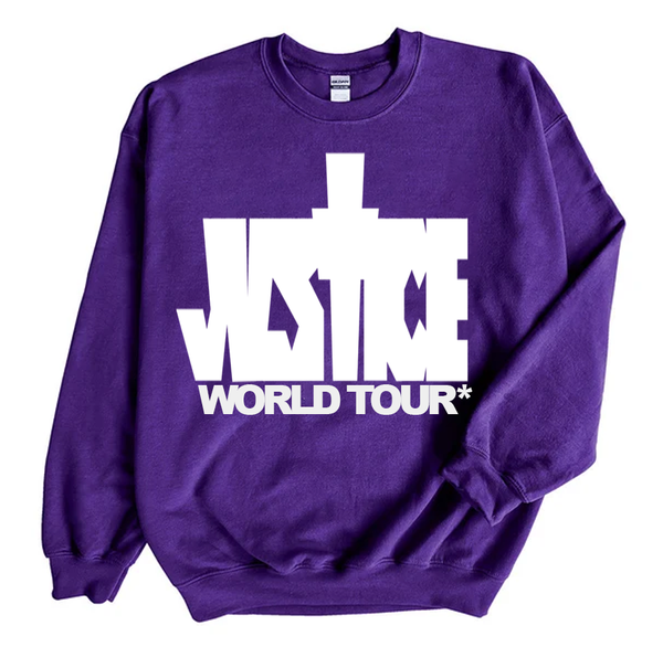 JUSTICE World Tour Purple Crewneck