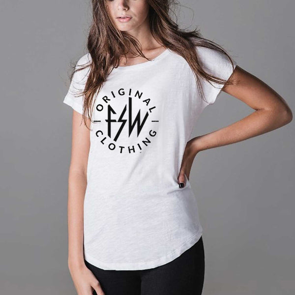 Original FSW Clothing Ladies White Slub T-Shirt