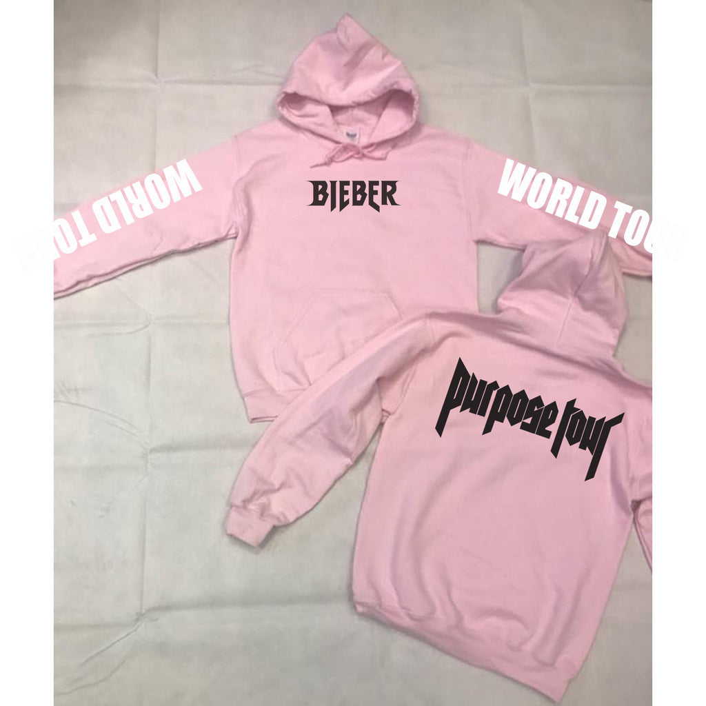 Purpose World Tour Baby Pink Hoodie- BIEBER