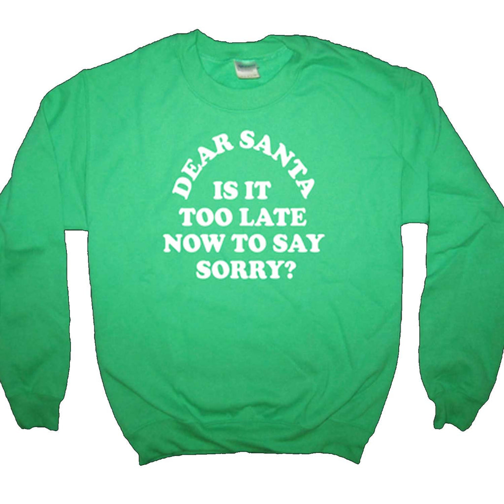 Dear Santa is it too late now to say Sorry? Green SWEATSHIRT