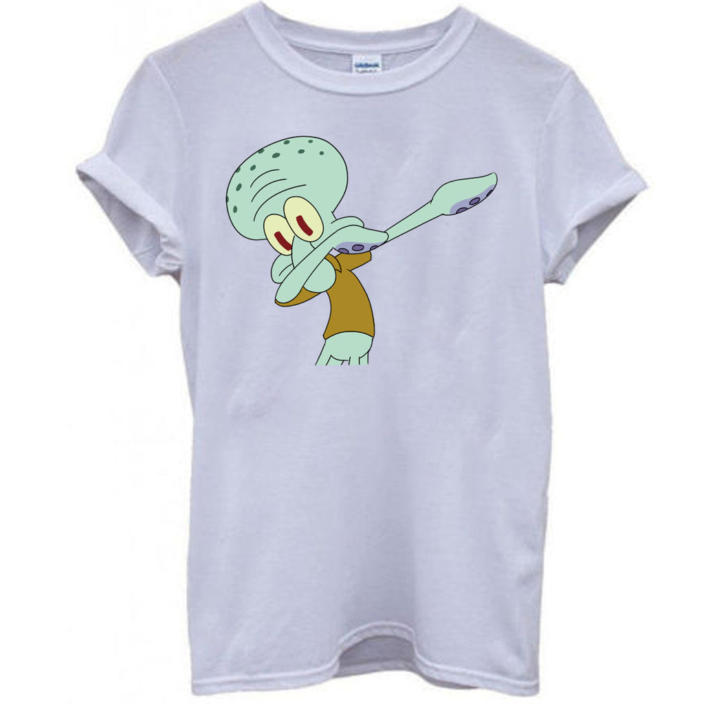 Squidward Dabbing White T-Shirt