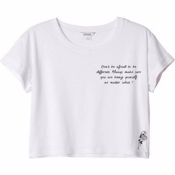 MYCOOLBIEBER designs Don't Be Afraid to Be Different white cropped top