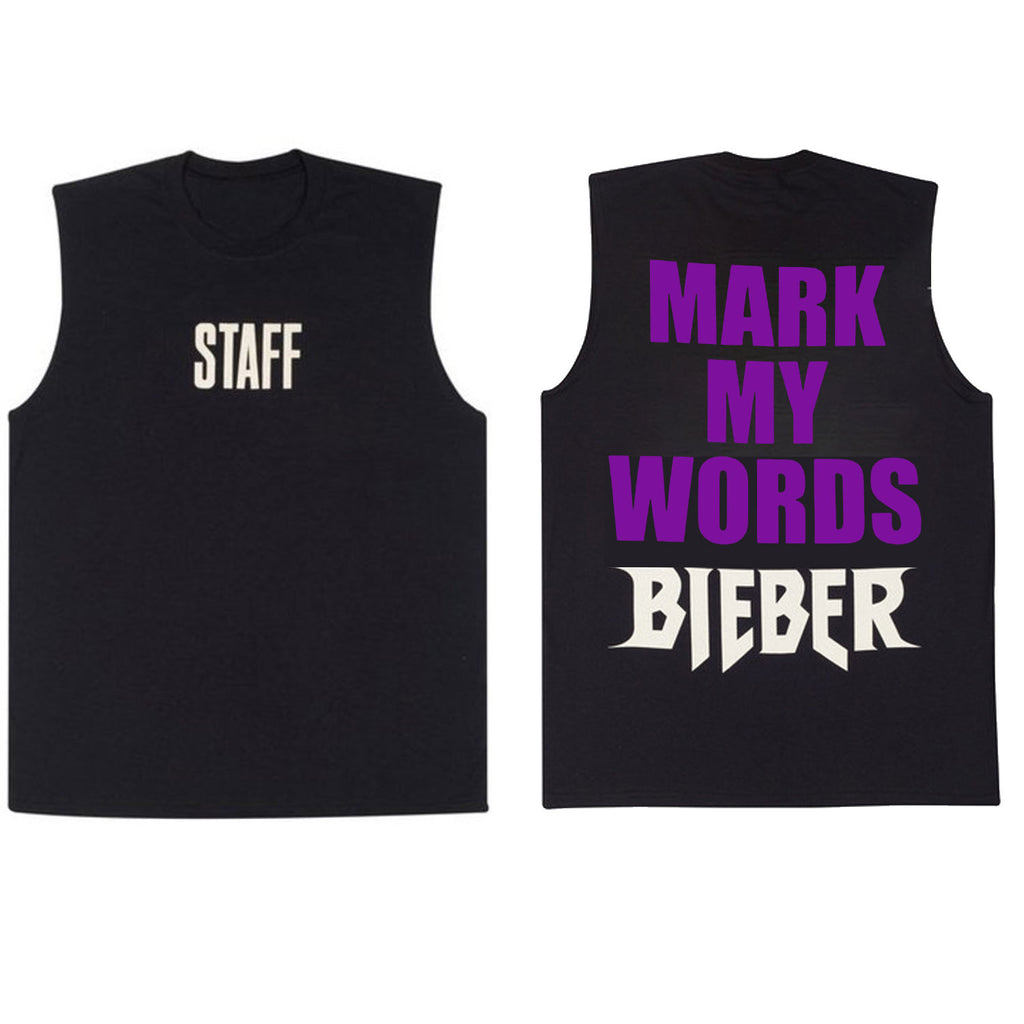 Bigger Than Satan - purple print Black Sleeveless Tank Shirt